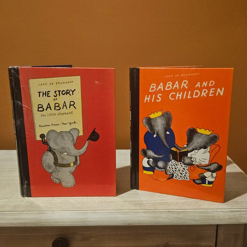CHILDRENS' BABAR BOOKS, 2 VINTAGE COPIES (sold as bundle)